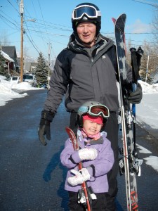 Mal and Alexa ready to go skiing.