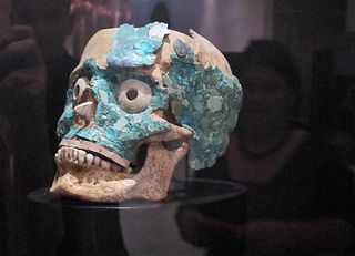 Blue Tile Skull at Museum of Oaxacan Cultures