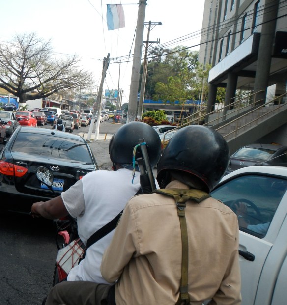 At least they wear helmets with their guns