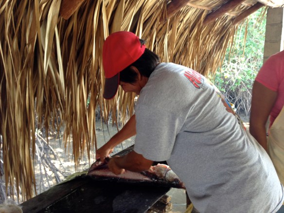 Memi cleaning our lunch