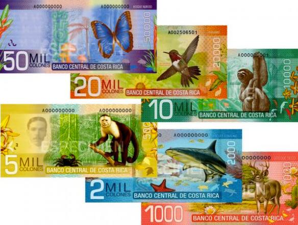 Costa Rican Colones currency 