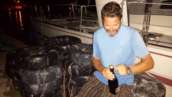 Popping the victory champagne