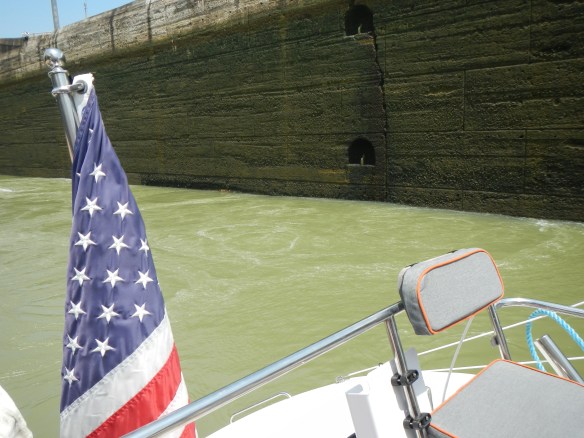 Water filling up the locks