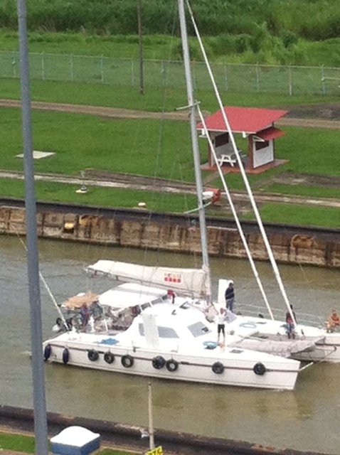 This photo was taken by our friend Holly Scott from the observation platform at Miraflores Locks