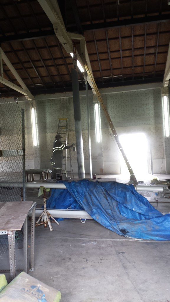 Boards hanging to paint