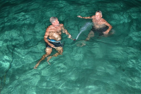 You can see why they call it the swimming pool.  Mike and Dave night swimming