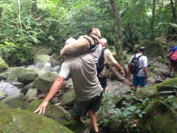 Lucy getting a little help from Pete