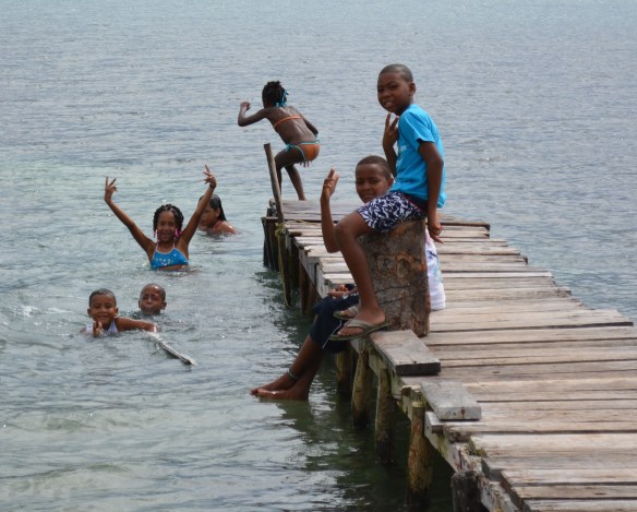 Local children enjoying a swim