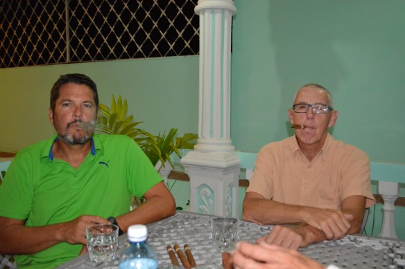 Pete and James enjoying their Cuban cigars