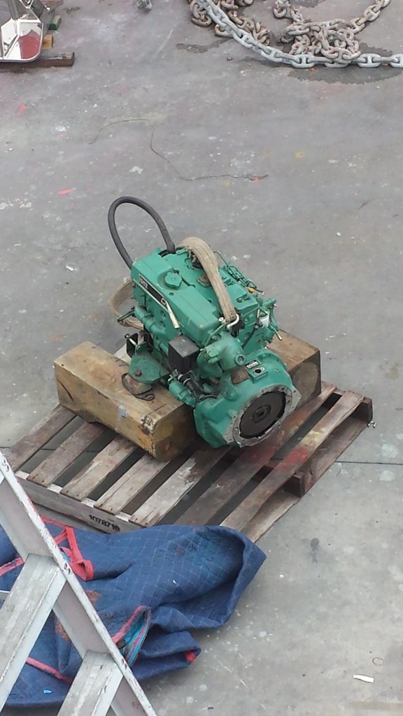 Main engine out of the boat.