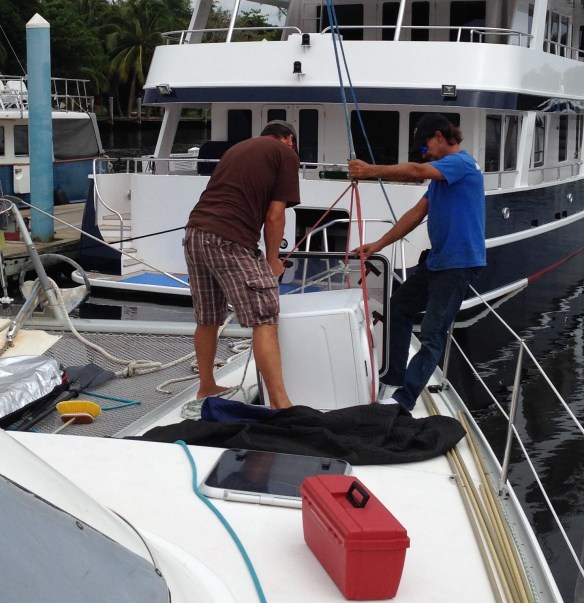 Lowering down new washer