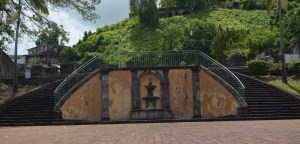 remains of the historic 800 seat theatre destroyed by the eruption.